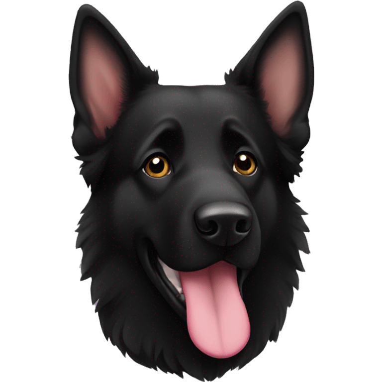 Black German shepherd in love emoji