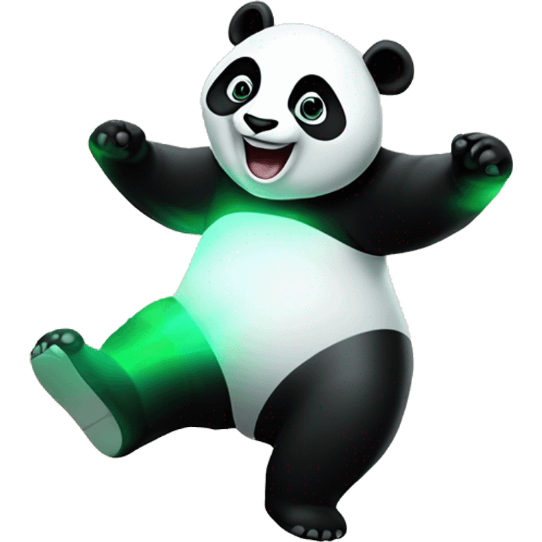 Panda dancing while it’s glowing energy  emoji