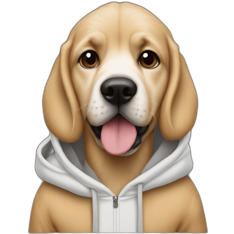 A dog with a Taylor swift hoodie emoji