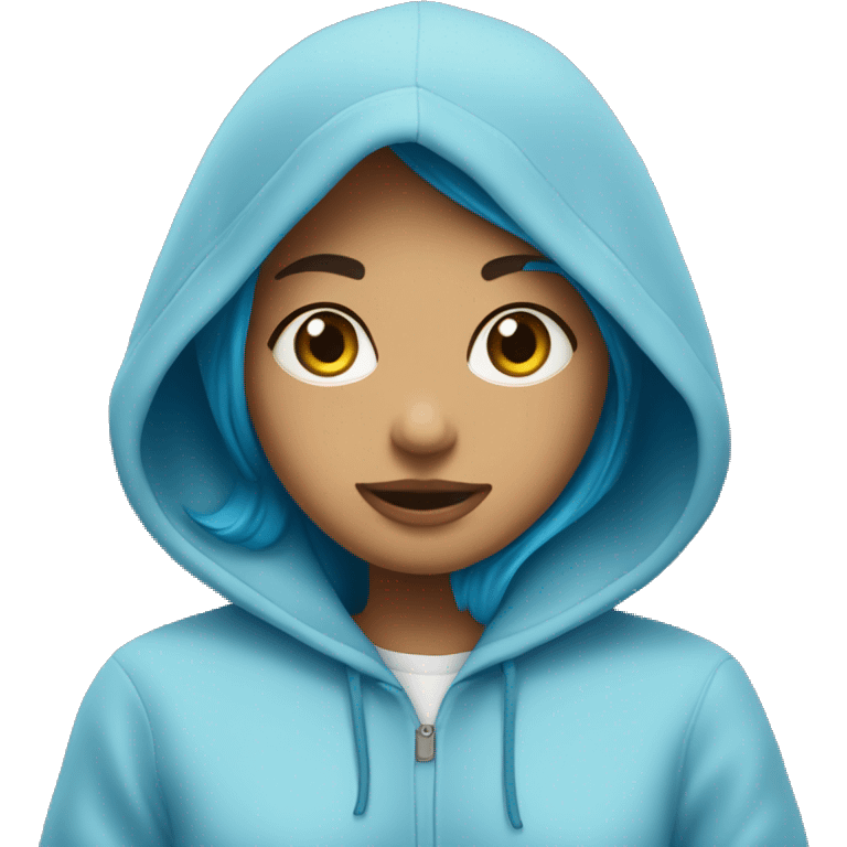 Hoodie color blue with the word Nicole emoji