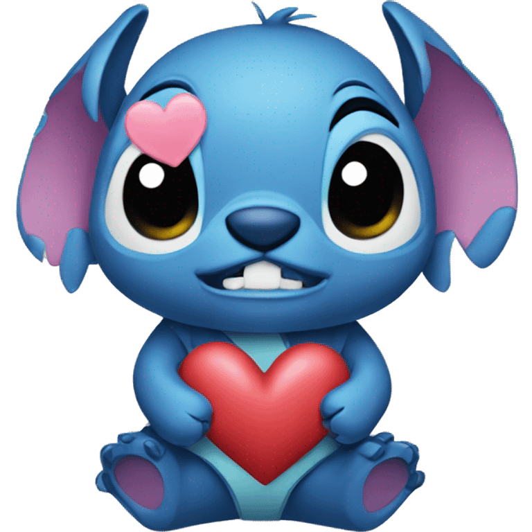 stitch with a heart  emoji