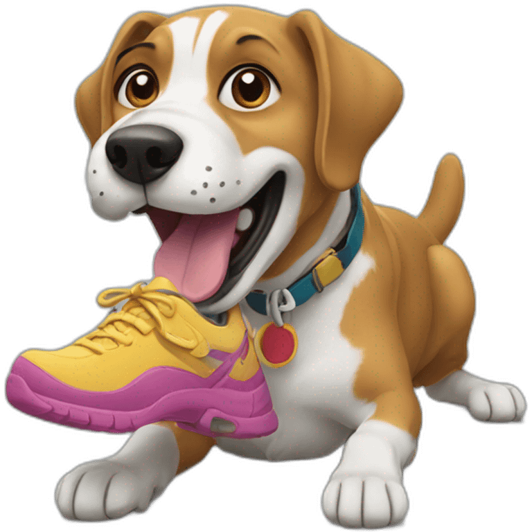 dog eating shoe emoji