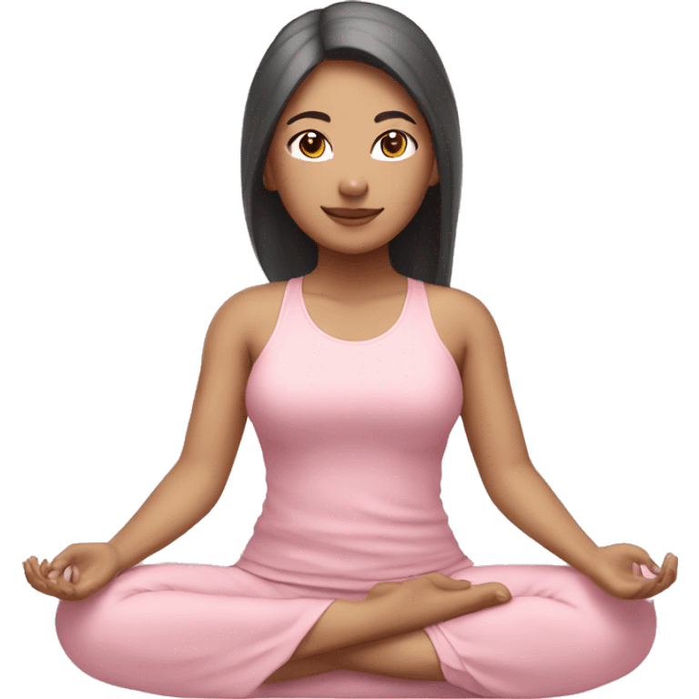 asian yoga girl light pink clothes  emoji