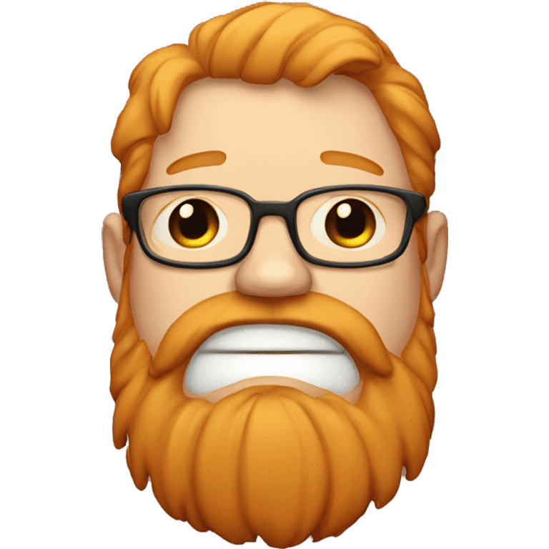 Crying chubby ginger man with beard and glasses emoji