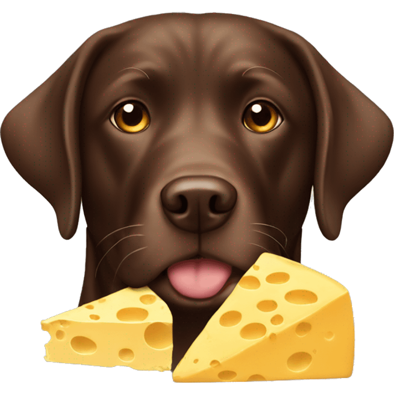 CHOCOLATE LAB WITH CHEESE emoji