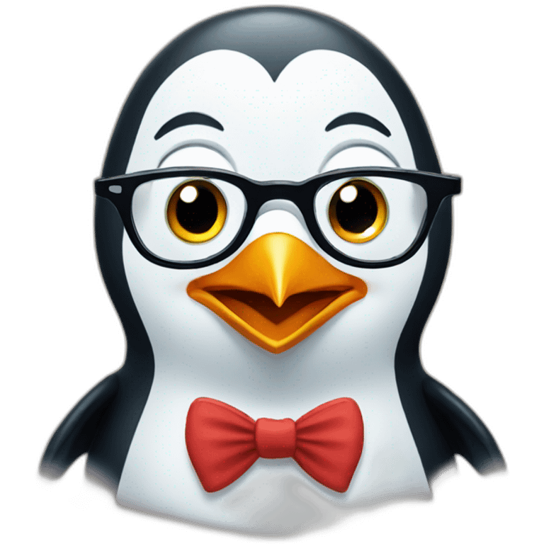 magic penguin with glasses emoji