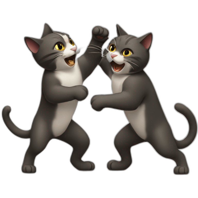 two cats fighting emoji