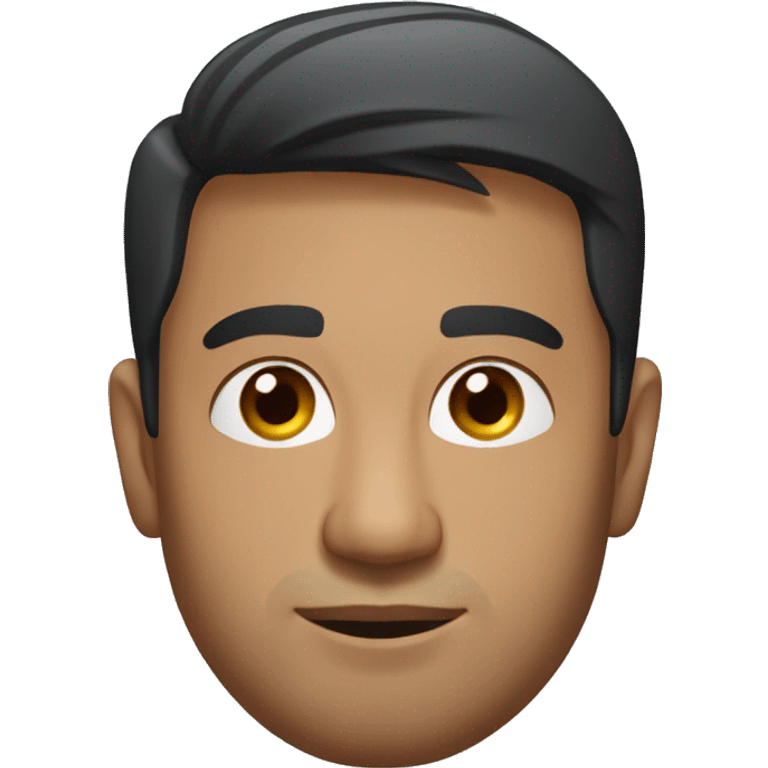 A head and shoulders shot of a 35 year old South Asian man, with short black hair,   with brown eyes wearing a t-shirt. emoji