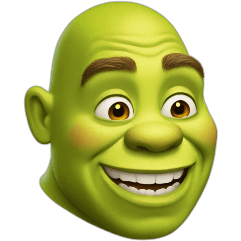 Shrek with happy face emoji