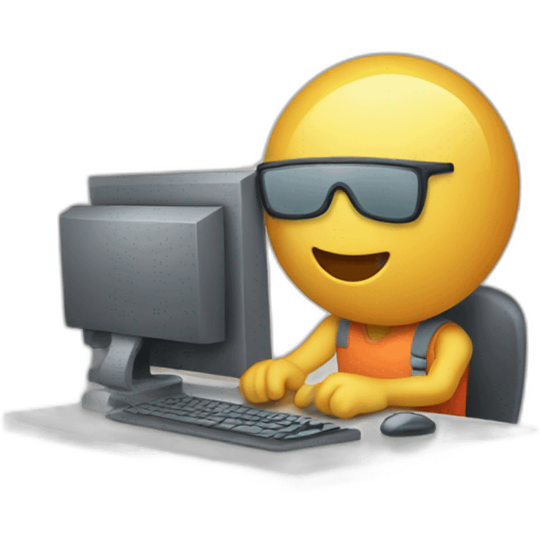 hard work on a computer emoji