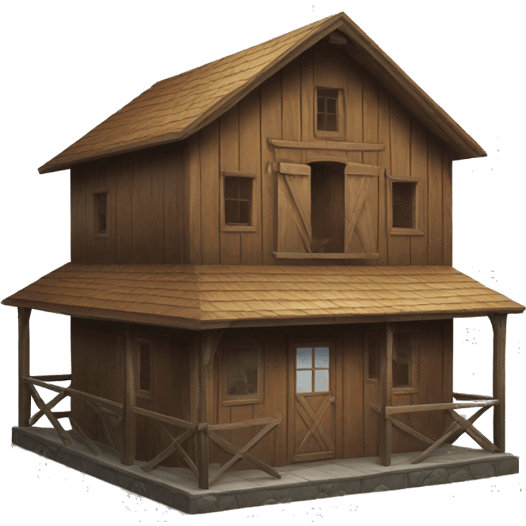 wooden farmhouse building emoji