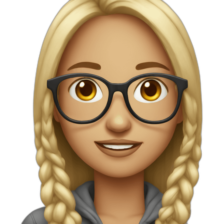 Pretty girl with big glasses emoji