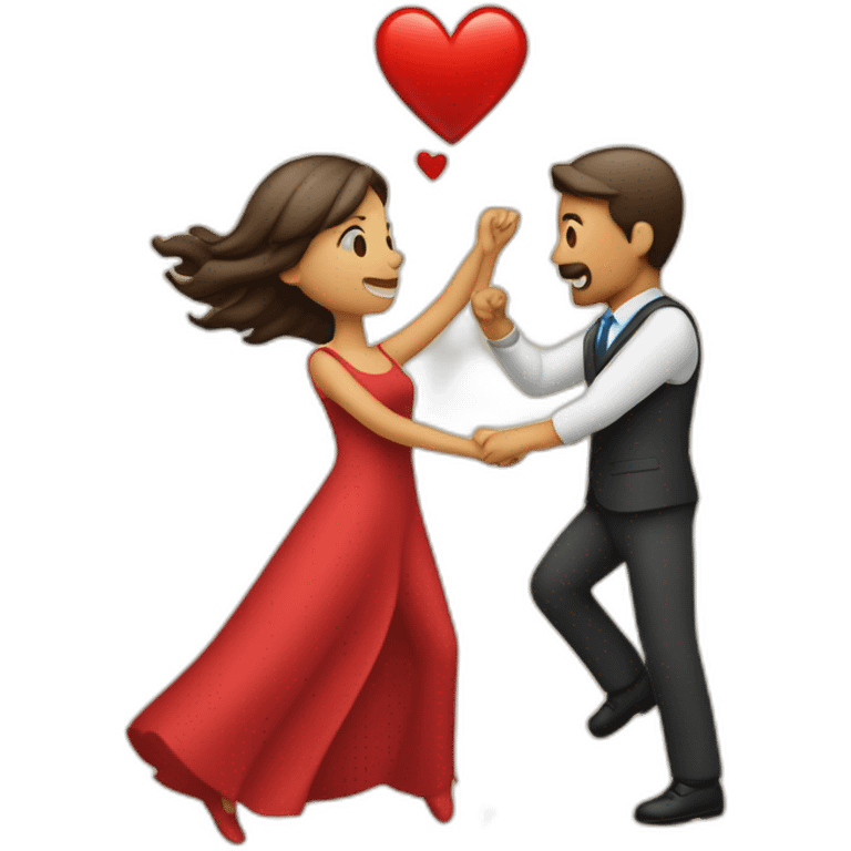 Un hombre y una mujer volando en el emoji de el corte y un corazón emoji