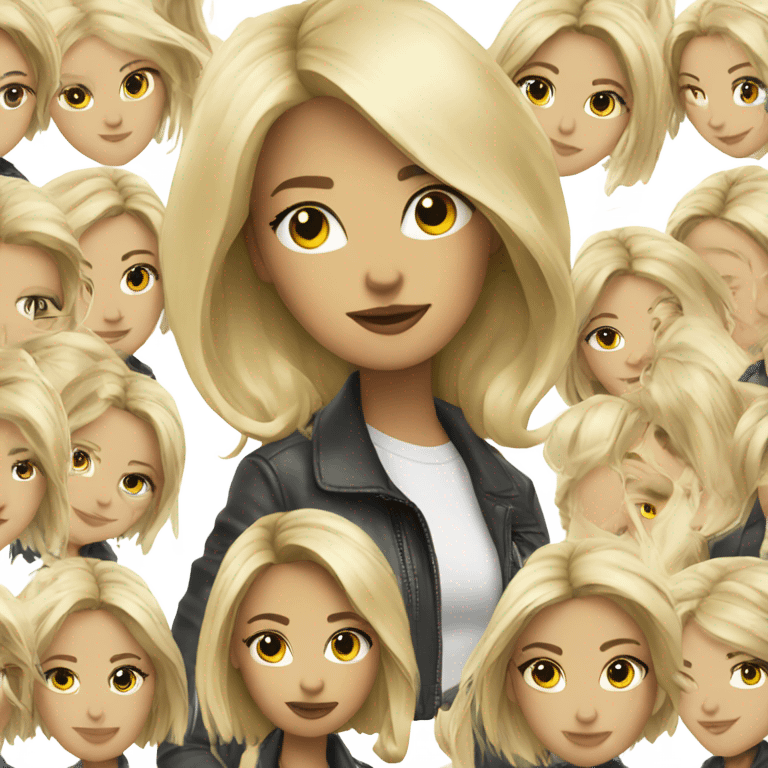 blonde girls in stylish jackets emoji