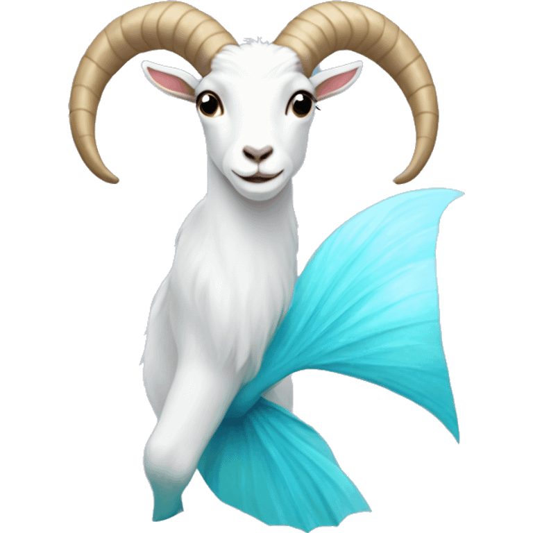 a goat with a light blue mermaid tail emoji