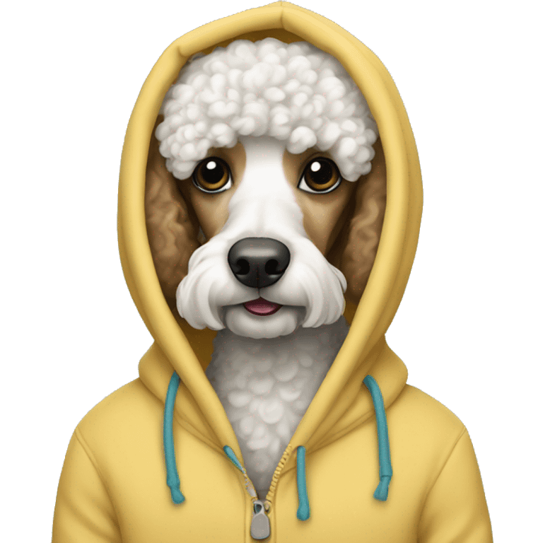 Poodle wearing a hoodie  emoji