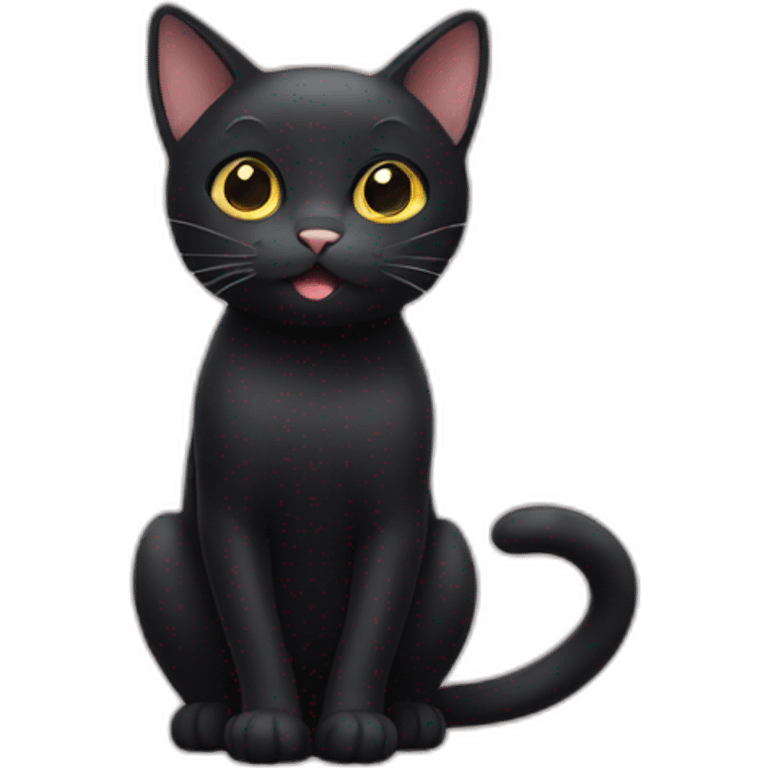 black cat short hears emoji