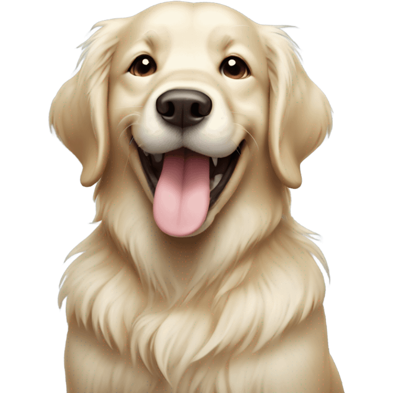 Cream golden retriever winking emoji