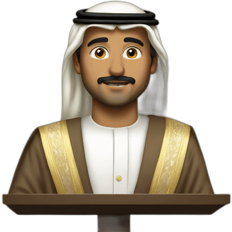 saudi prince delivers a speech at podium emoji