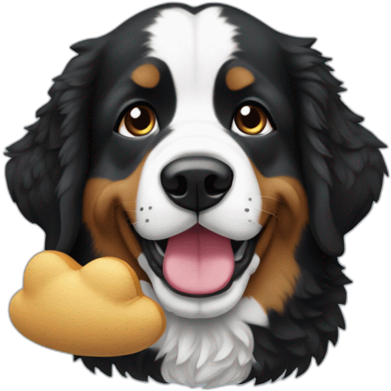 Berner sennen dog with a plushie in his mouth emoji