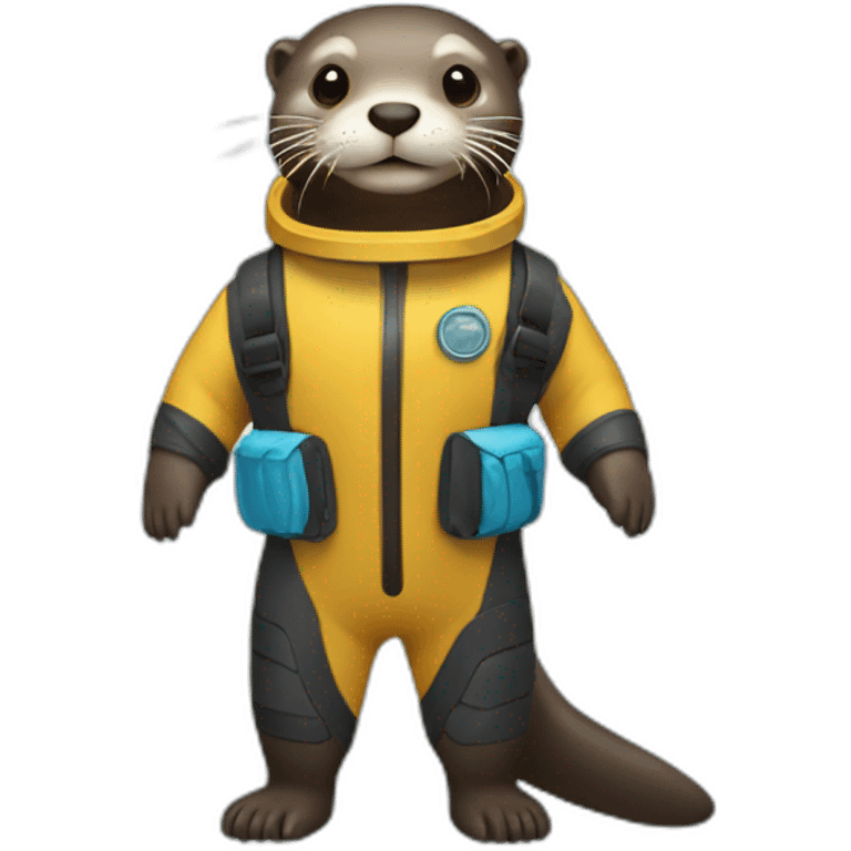 Otter wearing rubber diving suit emoji