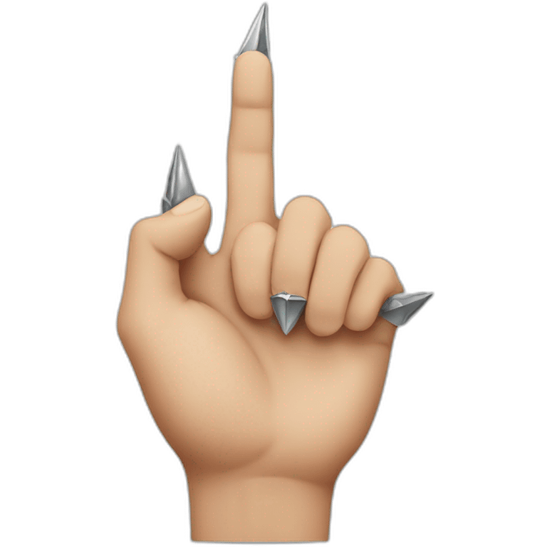 hand with rock gesture and colar with spikes emoji