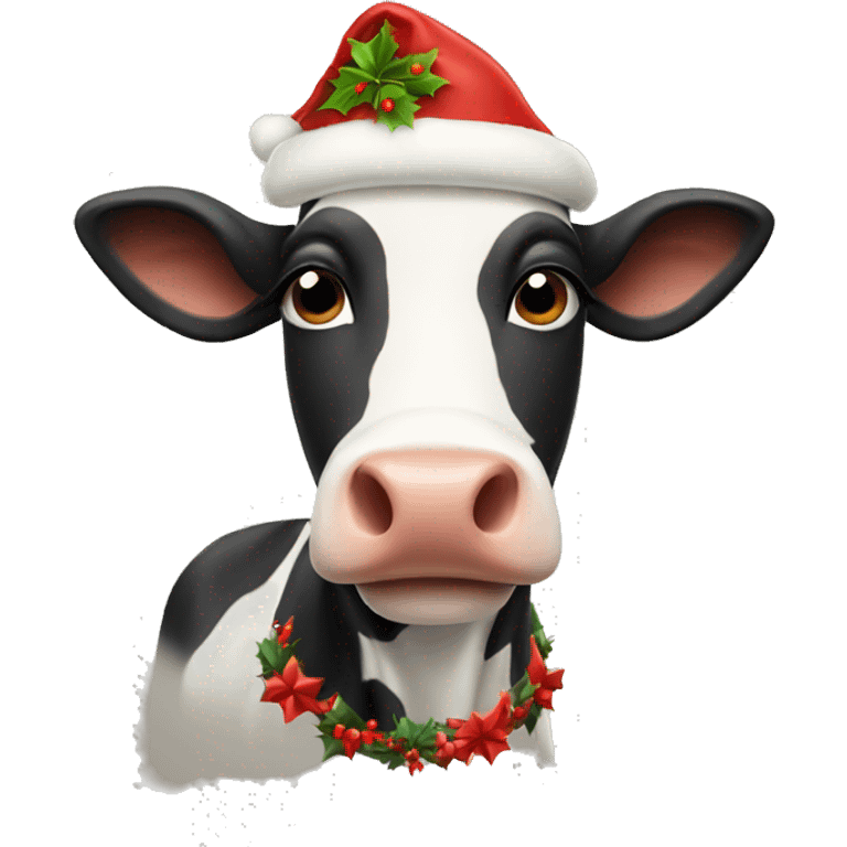 Christmas cow emoji