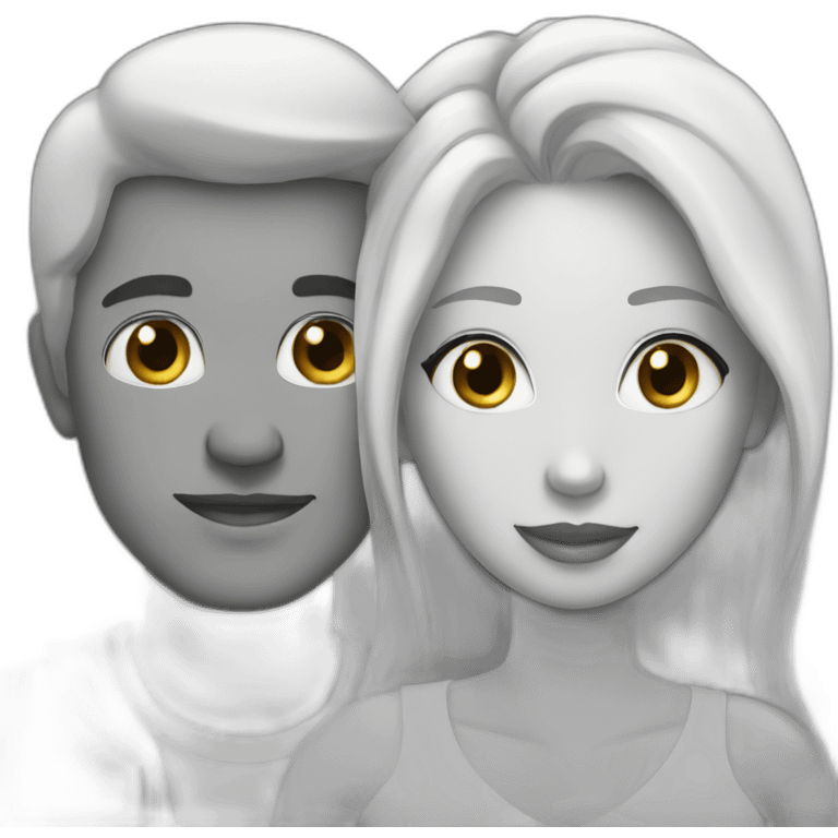 White couple inlove emoji