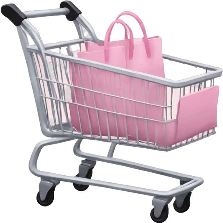 Pale pink shopping cart  emoji