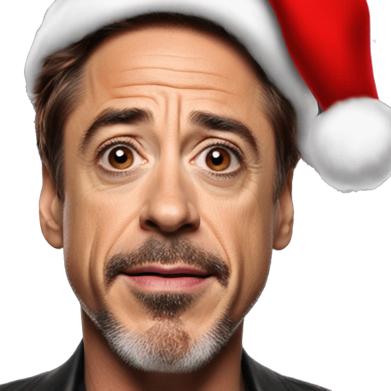 robert downey jr. with santa hat emoji