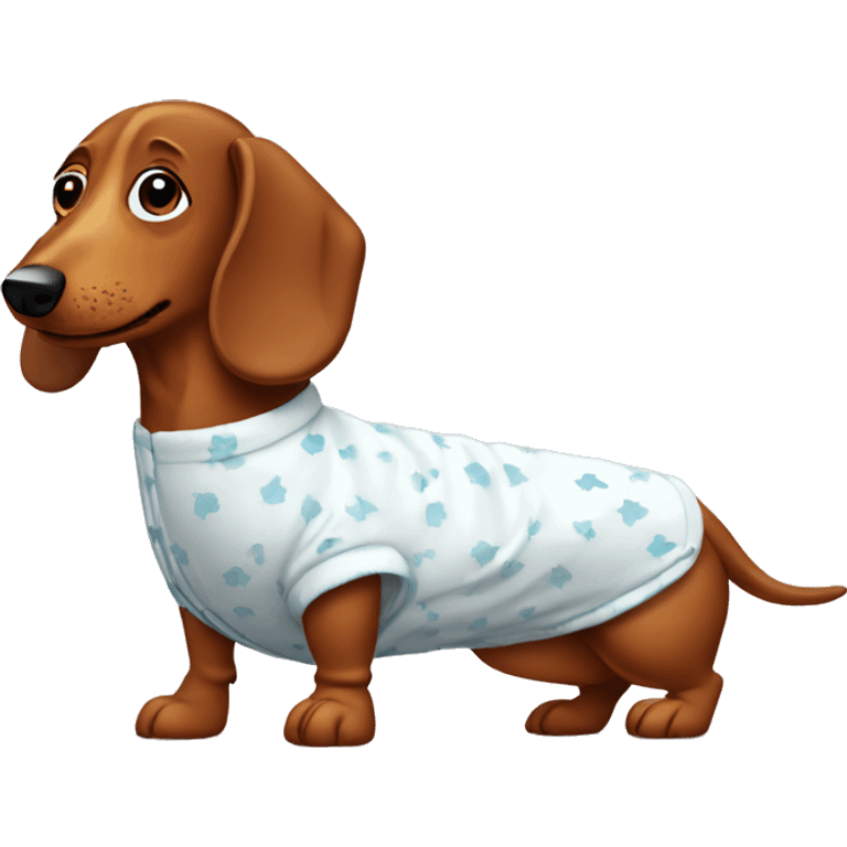 sausage dog wearing pajamas   emoji