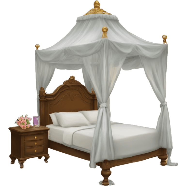 antique canopy princess bed emoji