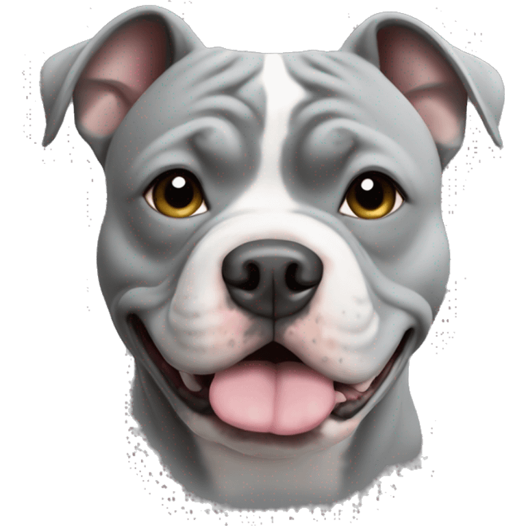 Grey American bully dog emoji