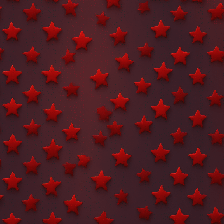 star(bloody star emoji), vibrant red and dark crimson, glossy finish, surrounded by a shadowy emoji