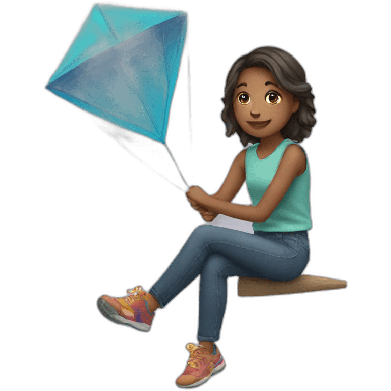 Girl with kite emoji