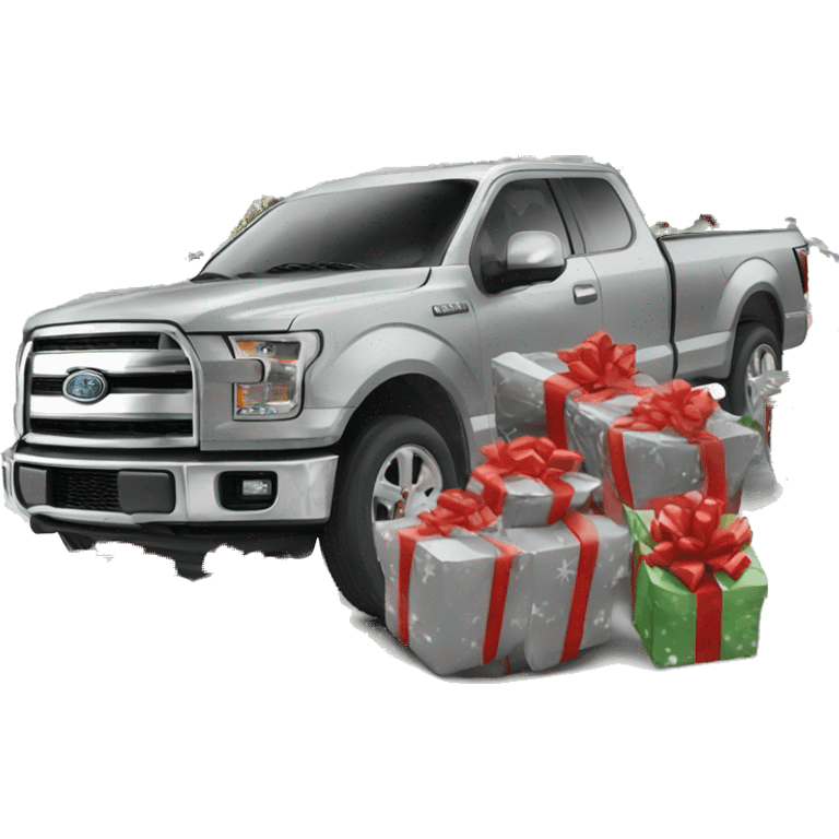 A Christmas themed silver F150 emoji