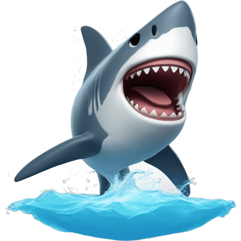 Jumping happy shark emoji