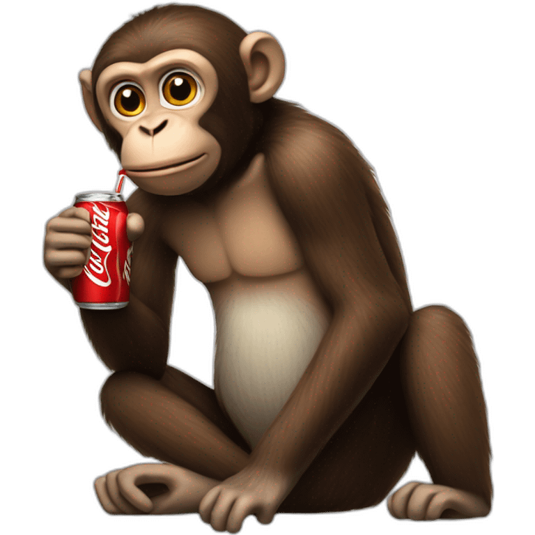 Monkey drinking coca cola emoji