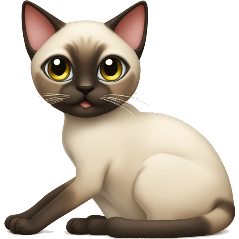 Siamese cat with sushi emoji