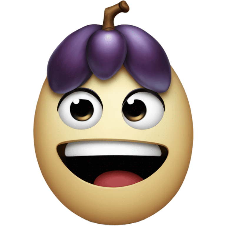 plum fruit with human sad emotion emoji