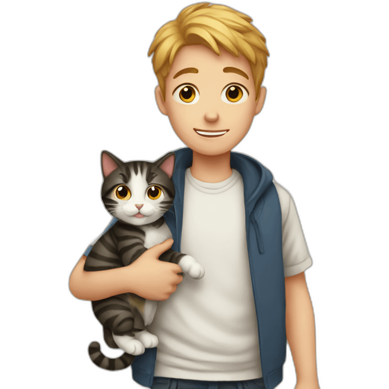 boy with cat emoji