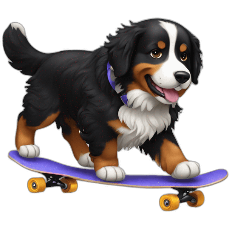 Bernese mountain dog skating emoji