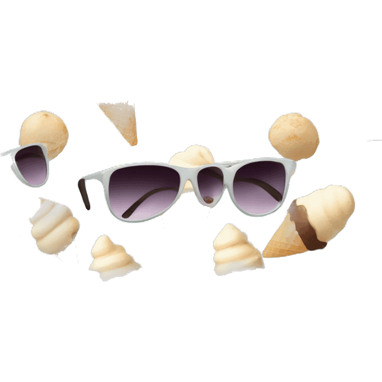 Ice cream with sunglasses emoji