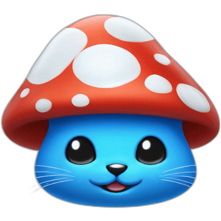 Smurf blue cat mushroom hat emoji