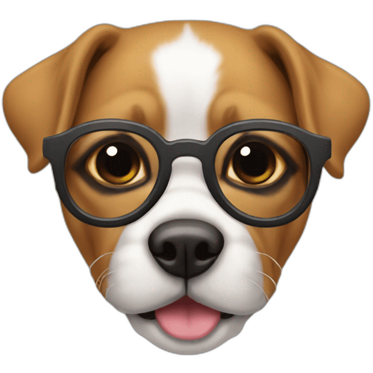 Perro con lentes emoji