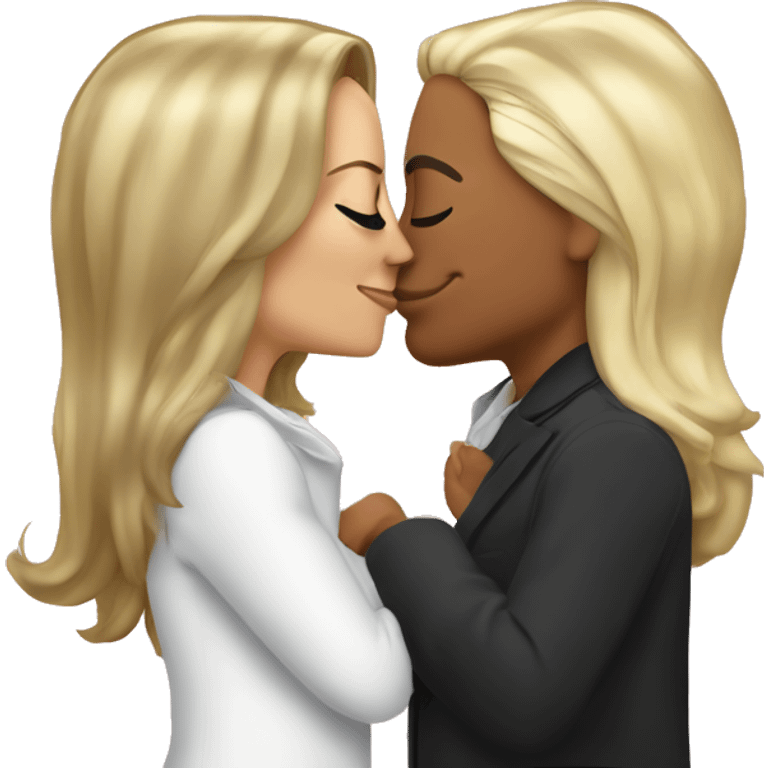 Kamala harris and princess blonde couple kiss emoji