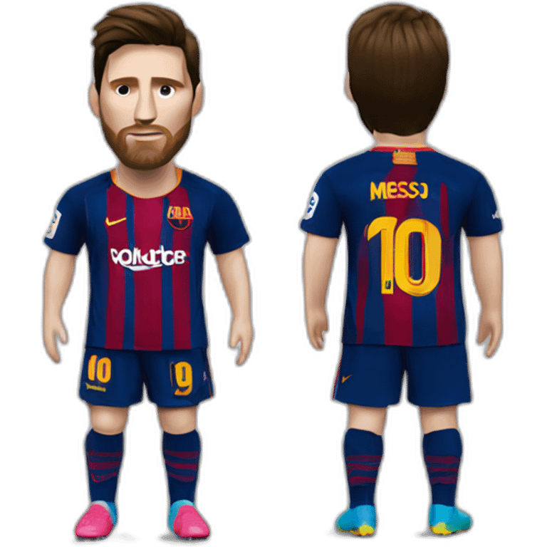 Lionel Messi with barcelona kit emoji