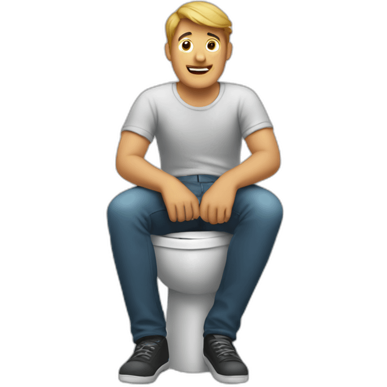 Man sitting on the toilet emoji