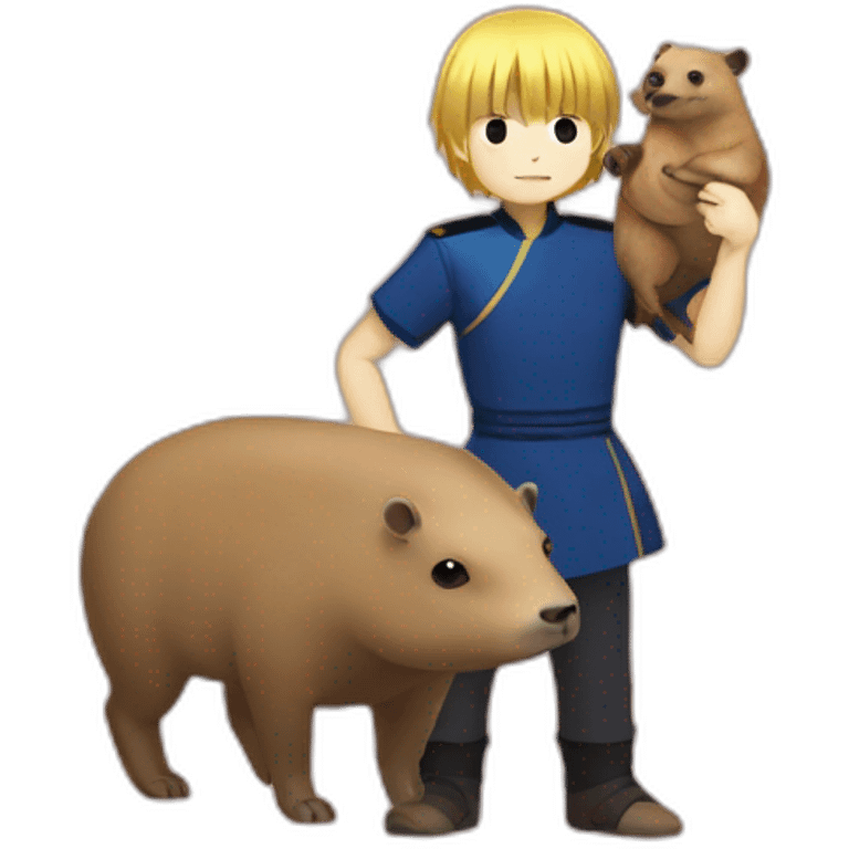 kurapika holding a capybara emoji