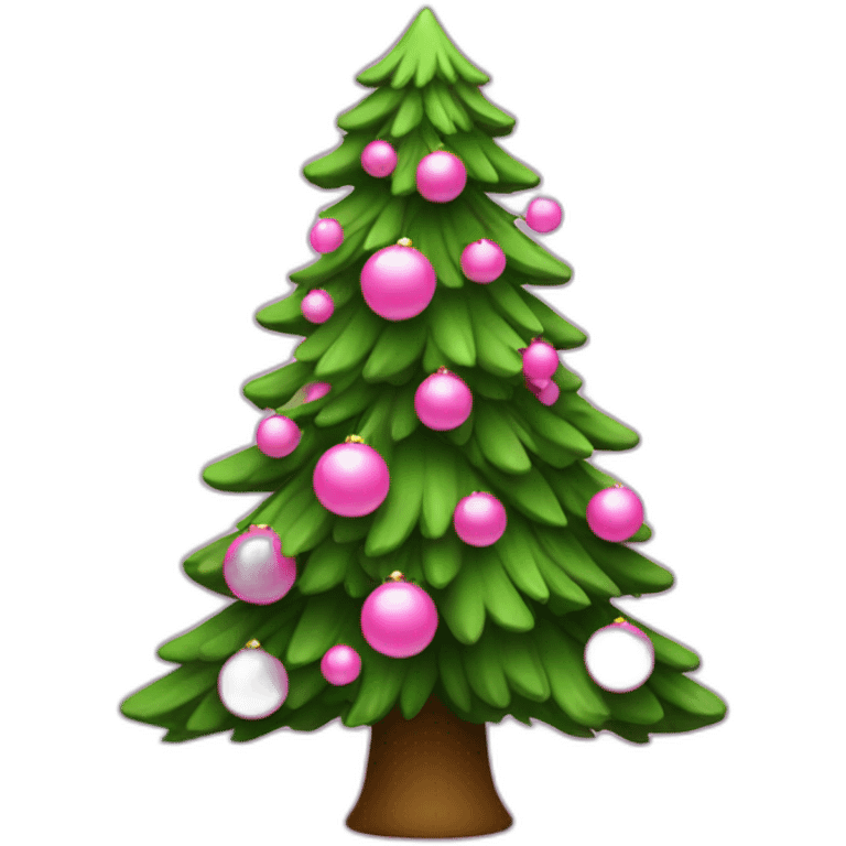 cristmas tree with pink small balls emoji